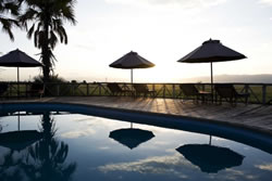 Swimming pool at Maramboi tented safari camp in northern Tanzania